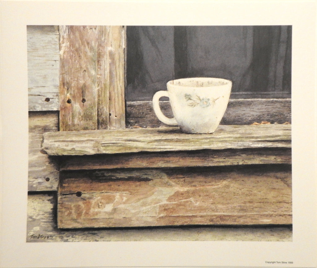 Teacup in Window Seal Art Print by Tom Stine
