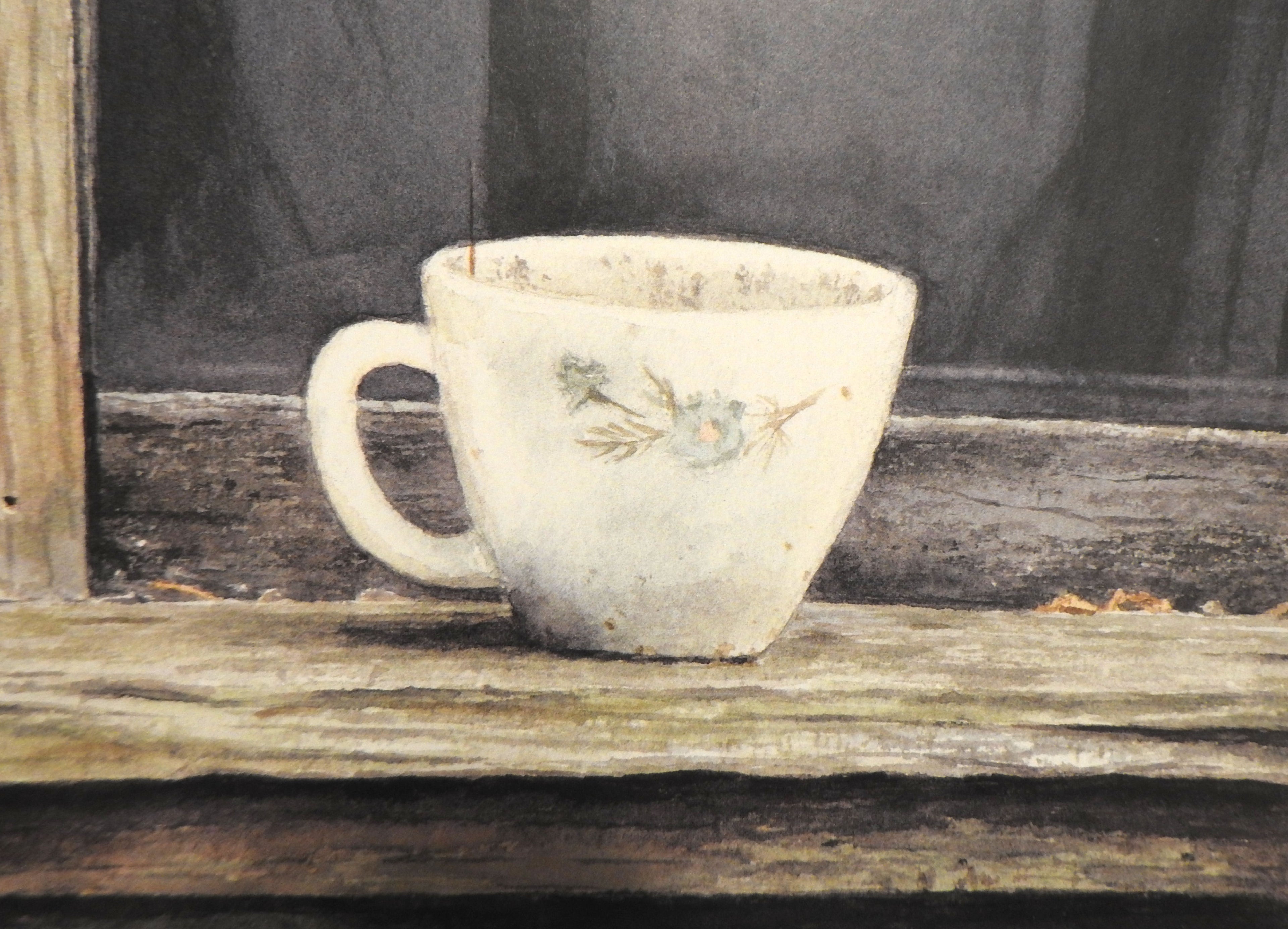 Teacup in Window Seal Art Print by Tom Stine