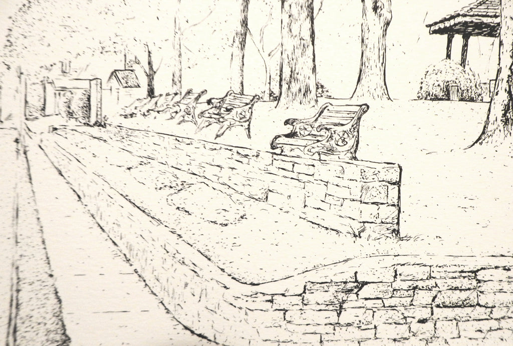 Blowing Rock Downtown Art Print by Tom Stine