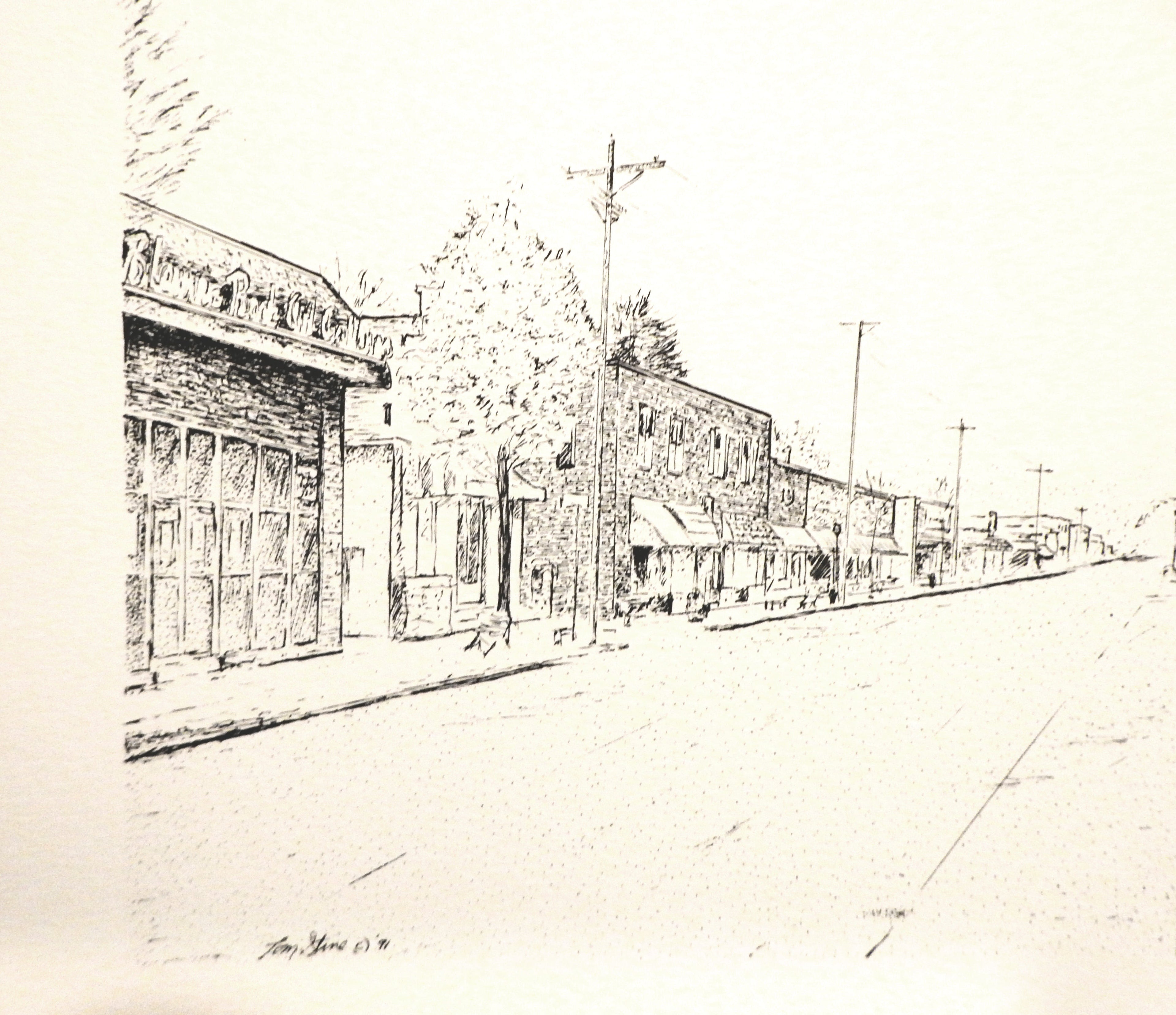 Blowing Rock Downtown Art Print by Tom Stine