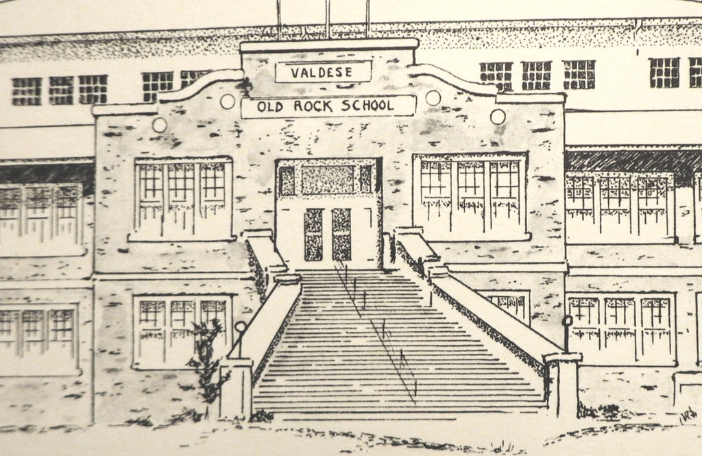 Valdese Old Rock School Art Print by Tom Stine