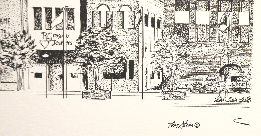 Hickory Downtown Art Print by Tom Stine