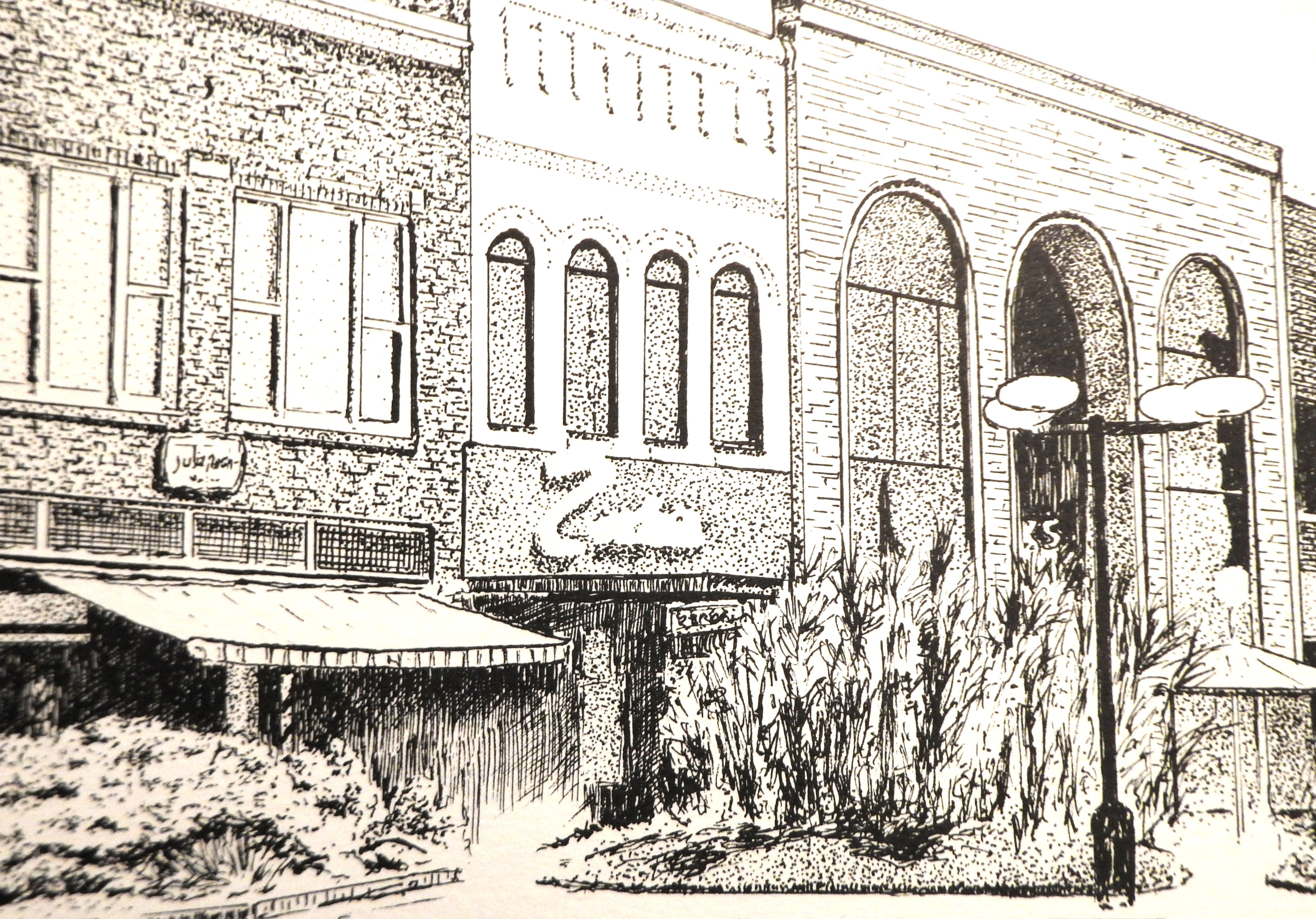 Hickory Downtown Art Print by Tom Stine